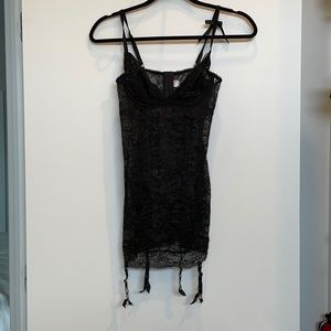 Victoria’s Secret black lace garter dress